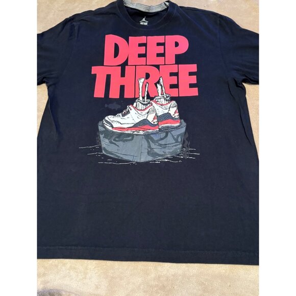 Air Jordon’s 3 Black Cement Shirt Deep Three Ankle Size Large - Picture 1 of 9
